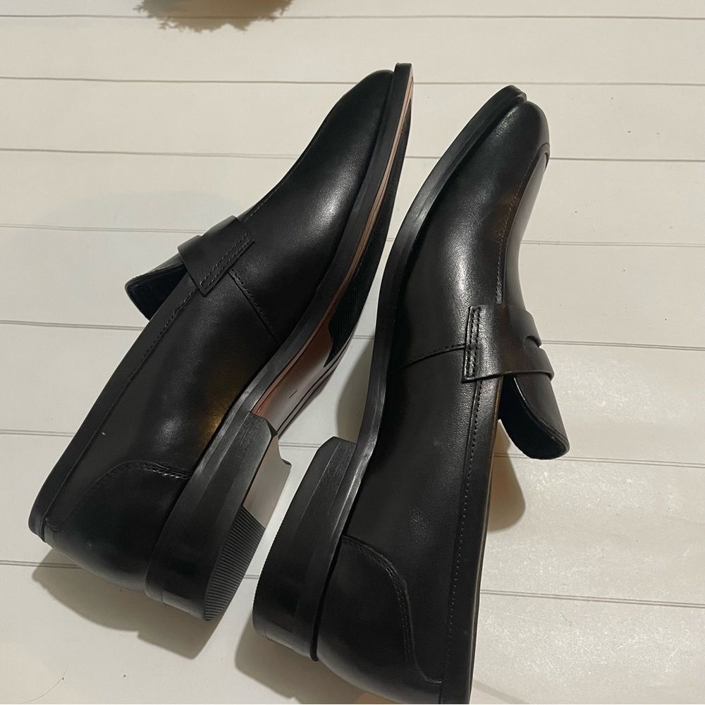 Gifennse Men's NWOT Black Leather Slip On Narrow Fit Loafer Dress Shoes Size 7 - Picture 9 of 13